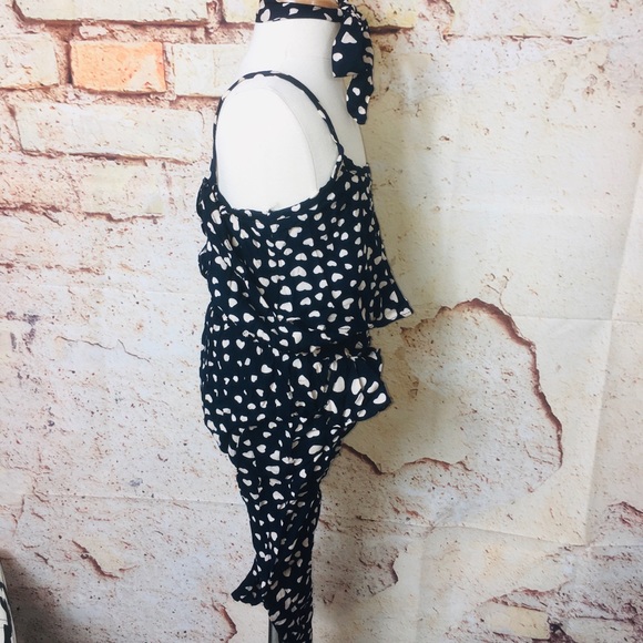 NWT Black 2PC Sweetheart Polka Dot Jumpsuit Set - Picture 12 of 14